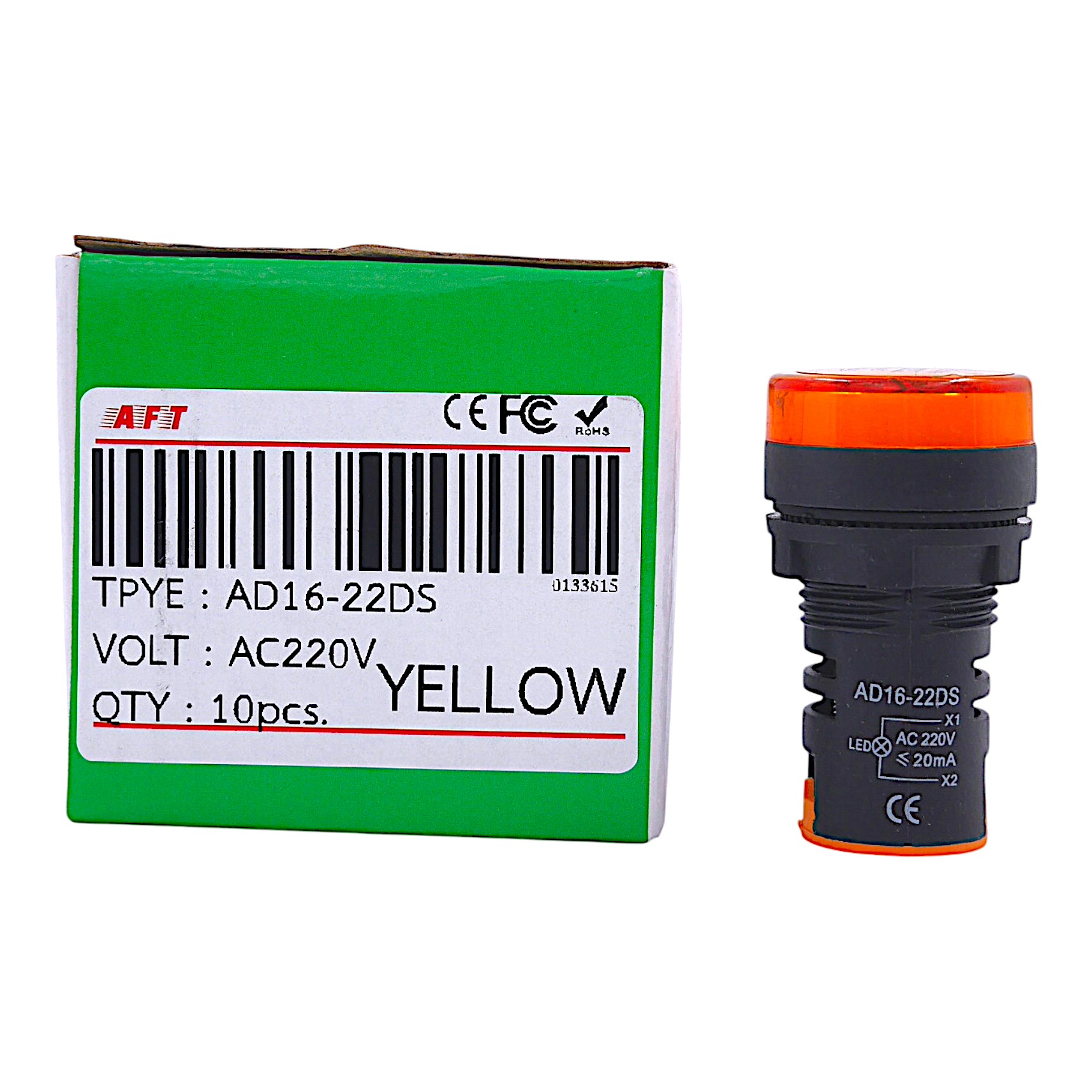 AD16-22DS AC220V ไพล๊อตแลมป์ 22มิล - Image 3