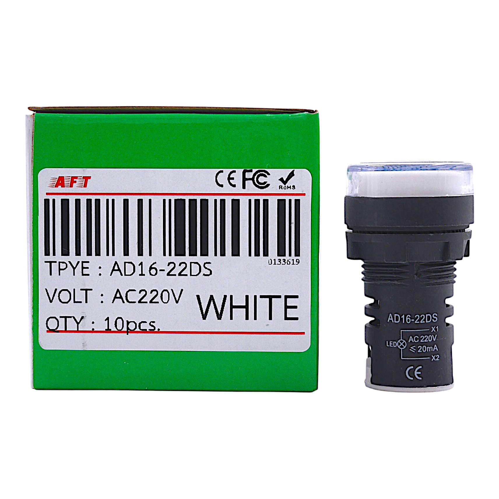 AD16-22DS AC220V ไพล๊อตแลมป์ 22มิล - Image 6